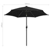 Schwarzer Outdoor-Sonnenschirm mit LED-Leuchten Aluminiumstange Birdie 300cm