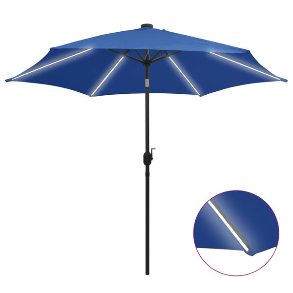 Himmelblauer Outdoor-Sonnenschirm LED-Beleuchtung Aluminiumstange Birdie 300cm