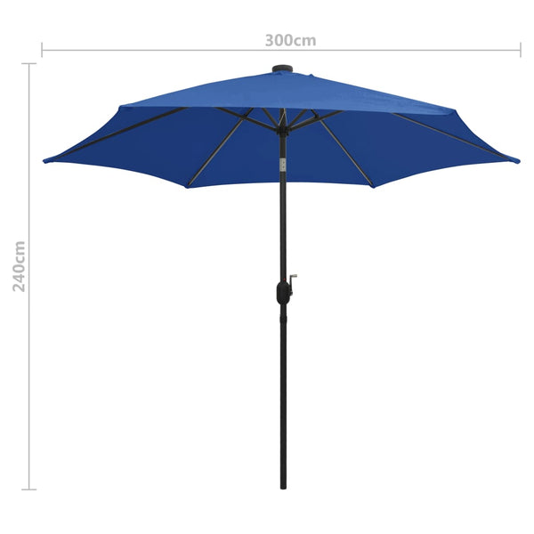Himmelblauer Outdoor-Sonnenschirm LED-Beleuchtung Aluminiumstange Birdie 300cm