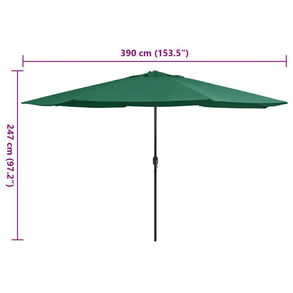 Grüner Sonnenschirm Metallgestell Ignatiu 390cm
