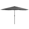 Anthrazitfarbener Sonnenschirm Metallgestell Ignatiu 390cm