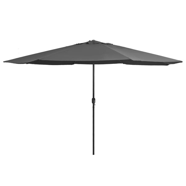 Anthrazitfarbener Sonnenschirm Metallgestell Ignatiu 390cm