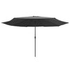 Anthrazitfarbener Sonnenschirm Metallgestell Ignatiu 390cm