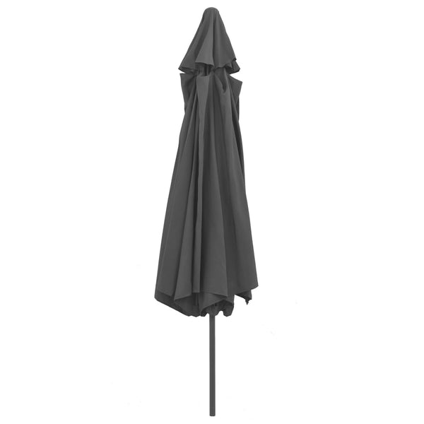 Anthrazitfarbener Sonnenschirm Metallgestell Ignatiu 390cm