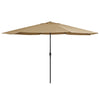 Graubrauner Sonnenschirm mit Metallgestell Ignatiu 390cm