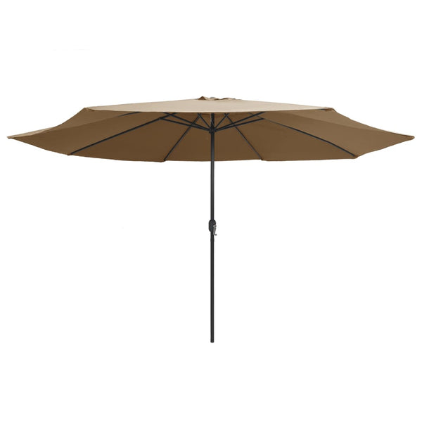 Graubrauner Sonnenschirm mit Metallgestell Ignatiu 390cm