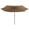 Graubrauner Sonnenschirm mit Metallgestell Ignatiu 390cm