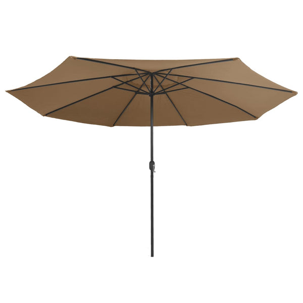 Graubrauner Sonnenschirm mit Metallgestell Ignatiu 390cm