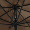 Graubrauner Sonnenschirm mit Metallgestell Ignatiu 390cm