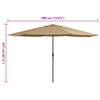 Graubrauner Sonnenschirm mit Metallgestell Ignatiu 390cm