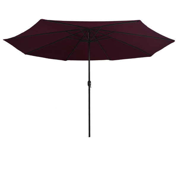 Weinroter Sonnenschirm mit Metallgestell Ignatiu 390cm