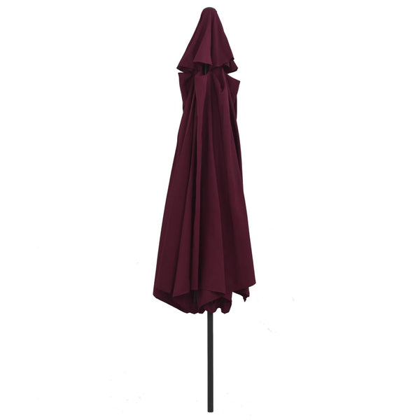 Weinroter Sonnenschirm mit Metallgestell Ignatiu 390cm
