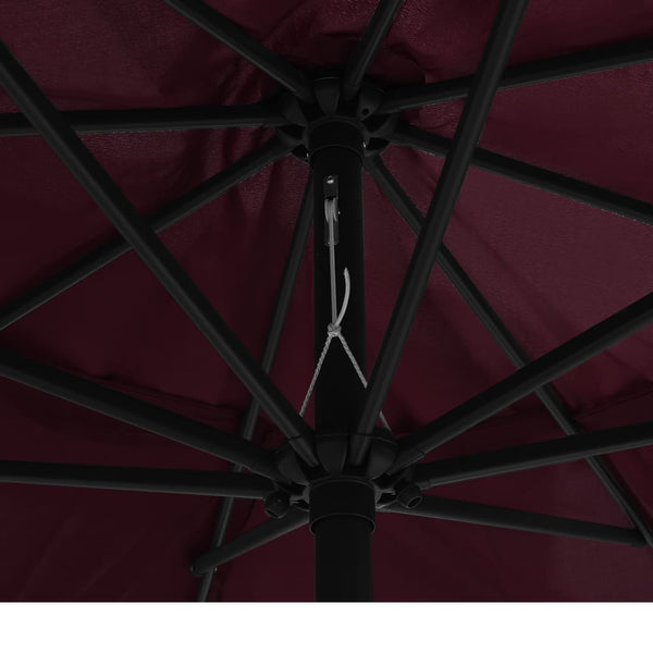 Weinroter Sonnenschirm mit Metallgestell Ignatiu 390cm