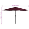 Weinroter Sonnenschirm mit Metallgestell Ignatiu 390cm