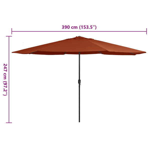 Terrakotta Sonnenschirm Metallgestell Ignatiu 390cm