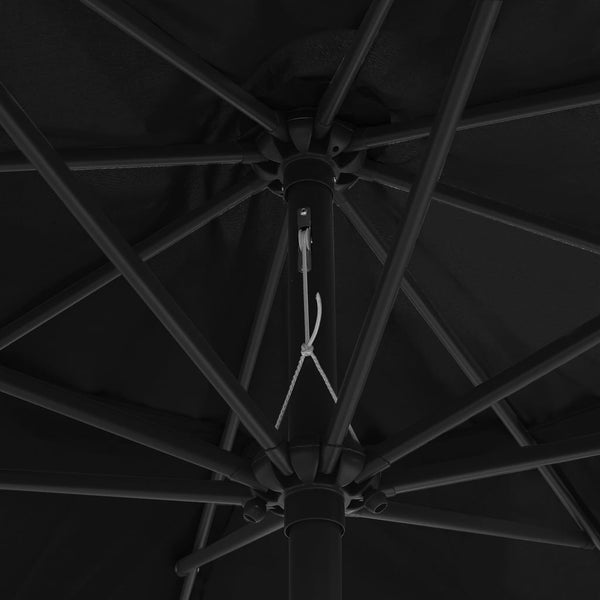 Schwarzer Sonnenschirm Metallgestell Ignatiu 390cm
