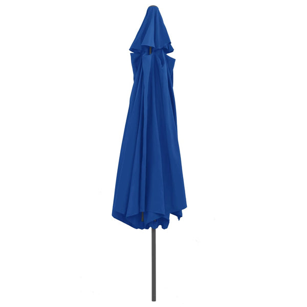 Himmelblauer Sonnenschirm mit Metallgestell Ignatiu 390cm