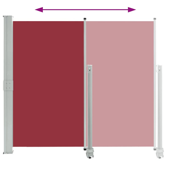 Rote einziehbare Seitenmarkise Bato 160x300cm