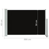 Schwarze einziehbare Terrassenseitenmarkise Bato 60x300cm