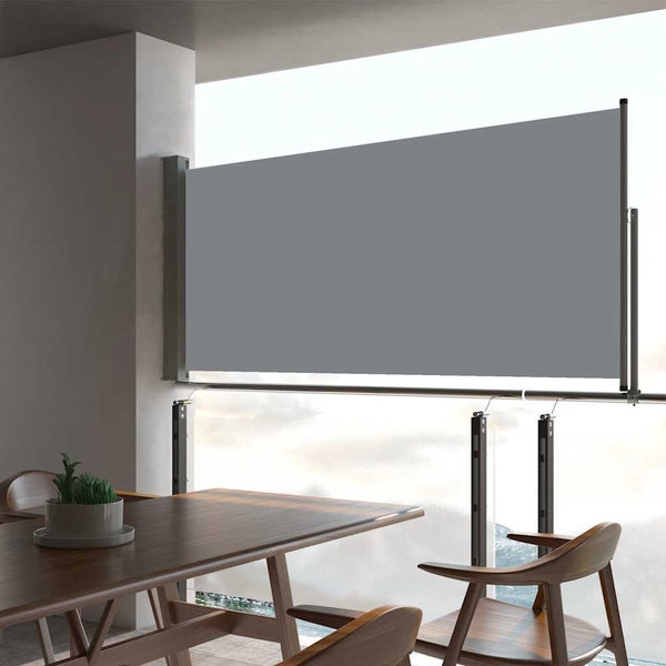 Graue einziehbare Seitenmarkise Bato 60x300cm
