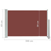Braune einziehbare Terrassen-Seitenmarkise Bato 60x300cm