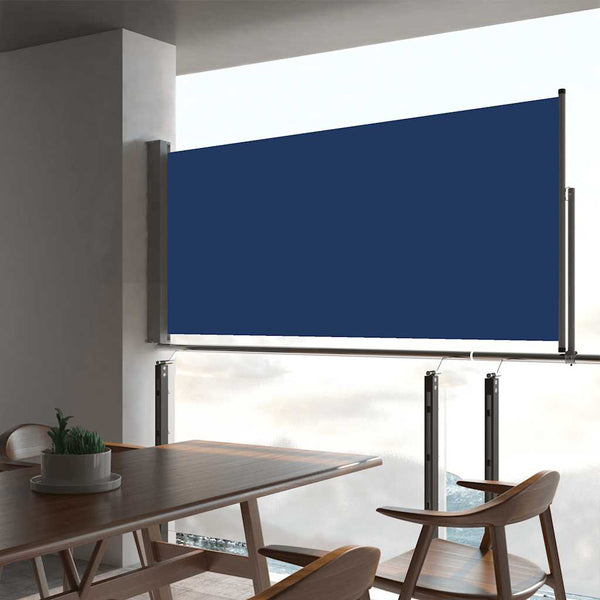 Blaues, einziehbares Terrassenseitenmarkise Bato 60x300cm
