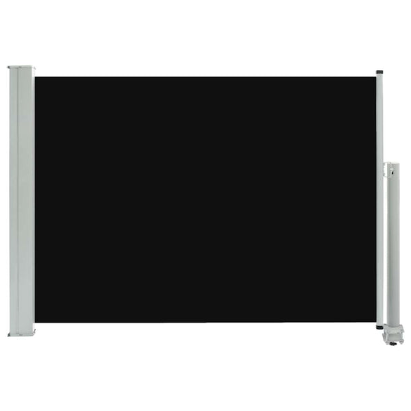 Schwarze einziehbare Terrassen-Seitenmarkise Bato 80x300cm