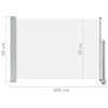 Cremefarbene einziehbare Seitenmarkise Bato 80x300cm