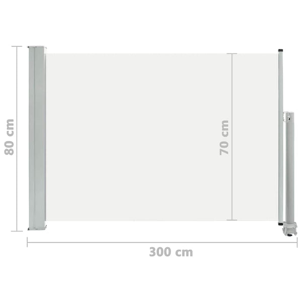 Cremefarbene einziehbare Seitenmarkise Bato 80x300cm