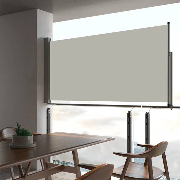 Cremefarbene einziehbare Seitenmarkise Bato 80x300cm