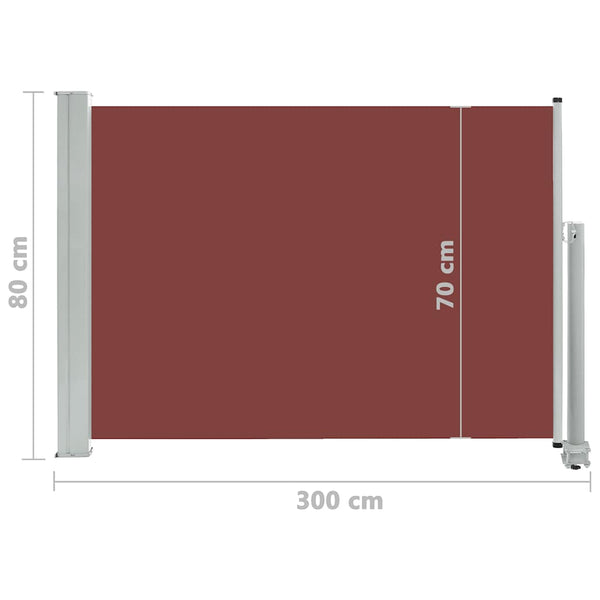 Braunes ausziehbares Terrassen-Seitenmarkise Bato 80x300cm