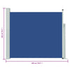 Blaues, einziehbares Terrassenseitenmarkise SNR 100x300cm