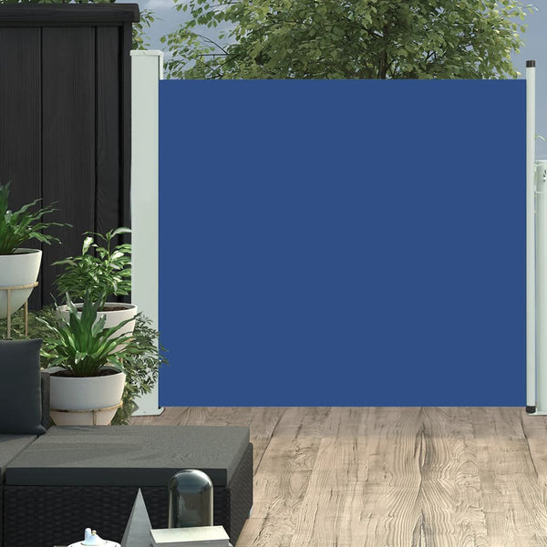 Blaues, einziehbares Terrassenseitenmarkise SNR 100x300cm