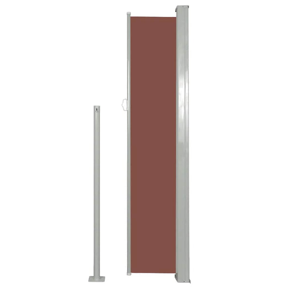 Braune, ausziehbare Seitenmarkise SNR 100x500cm für die Terrasse
