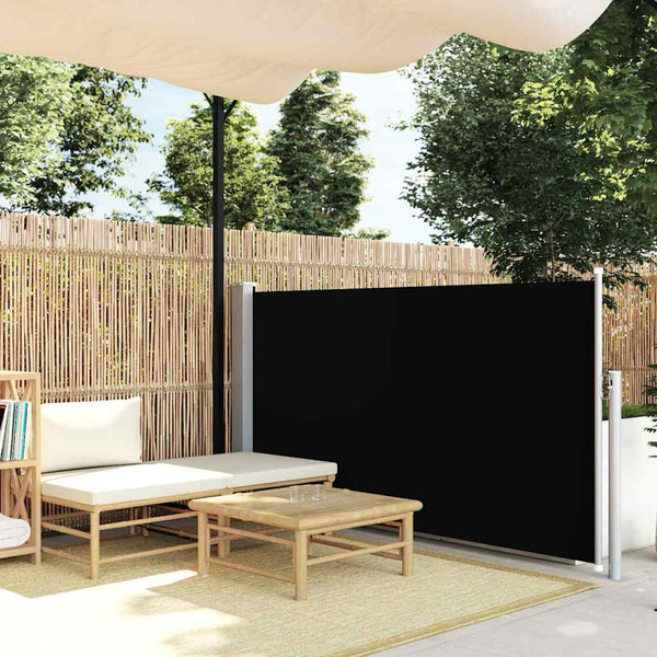 Schwarze ausziehbare Seitenmarkise Snr 120x500cm für die Terrasse