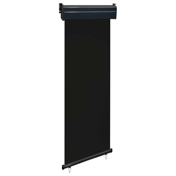 Schwarze Seitenmarkise Hien 65x250cm für den Balkon