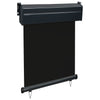 Schwarze Seitenmarkise Hien 65x250cm für den Balkon