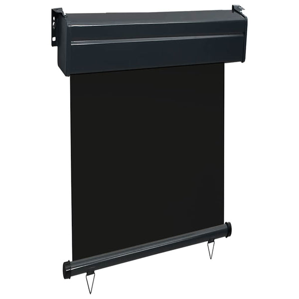 Schwarze Seitenmarkise Hien 65x250cm für den Balkon