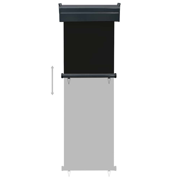 Schwarze Seitenmarkise Hien 65x250cm für den Balkon