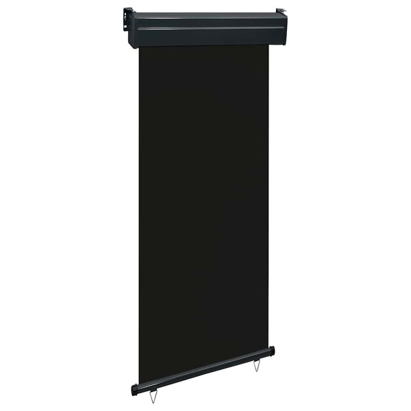 Schwarze Seitenmarkise für den Balkon, fein, 85x250cm