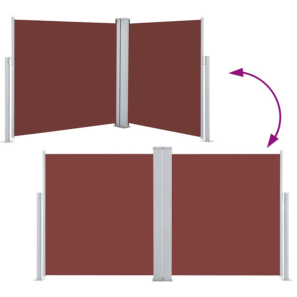 Braune ausziehbare Seitenmarkise Xenofonte 100x600cm
