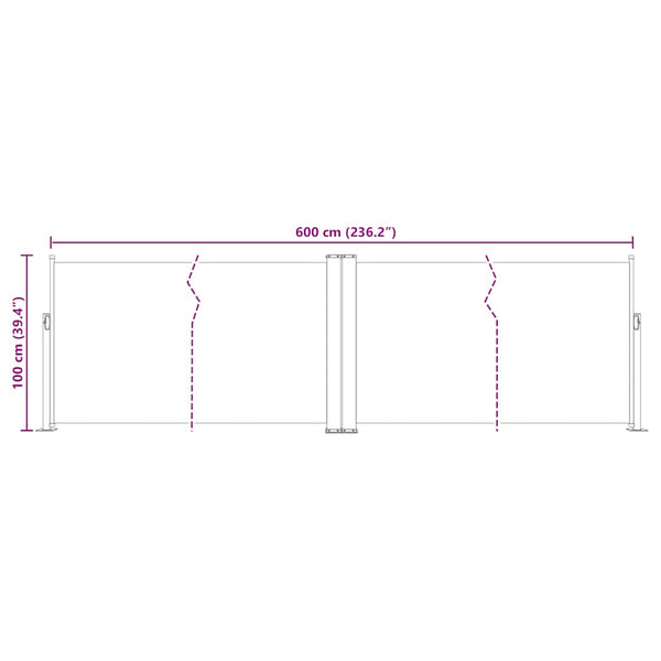 Blaues ausziehbares Seitenmarkise Xenofonte 100x600cm