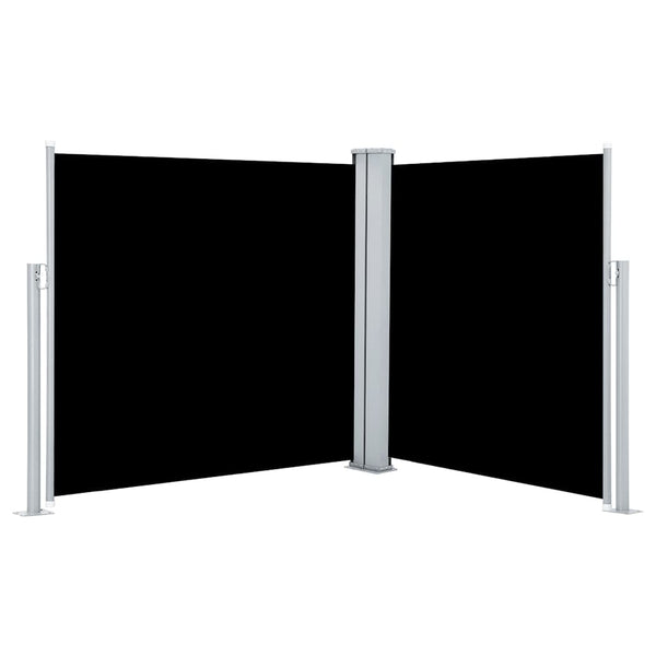 Schwarze einziehbare Seitenmarkise Solimna 120x600cm