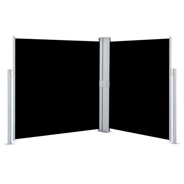 Schwarze, ausziehbare Seitenmarkise Solimna 140x600cm