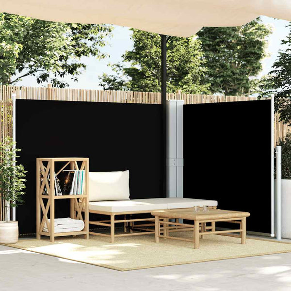 Schwarze, ausziehbare Seitenmarkise Solimna 140x600cm