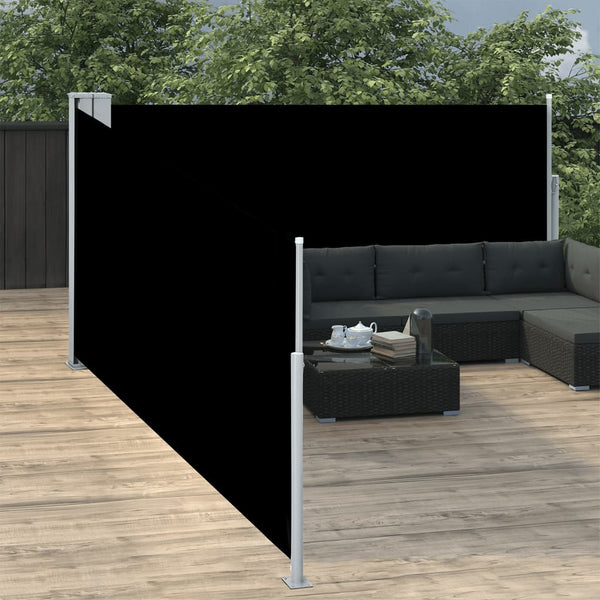 Schwarze ausziehbare Seitenmarkise Logojan 100x1000cm