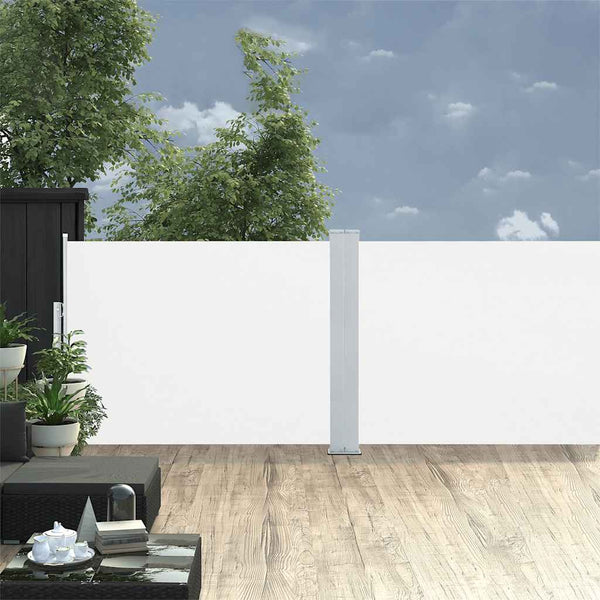 Cremefarbene ausziehbare Seitenmarkise Logajan 100x1000cm