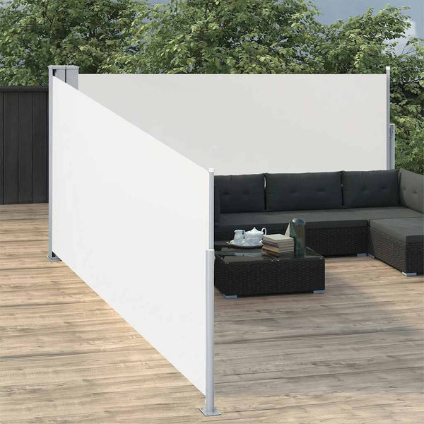 Cremefarbene ausziehbare Seitenmarkise Logajan 100x1000cm