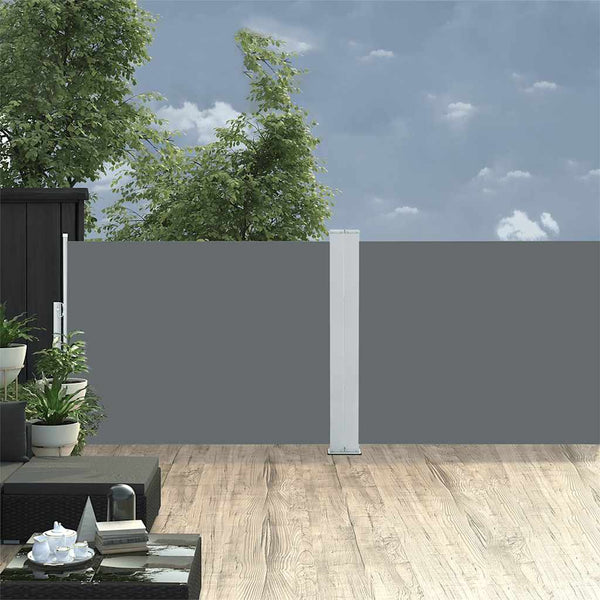Anthrazitfarbene ausziehbare Seitenmarkise Logojan 100x1000cm