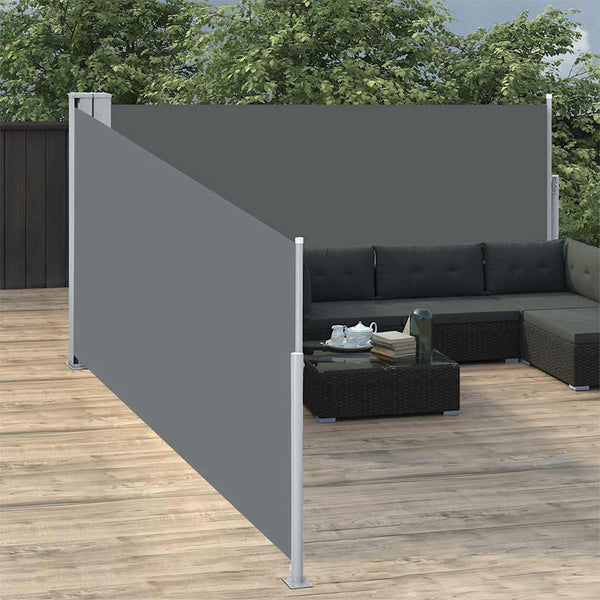 Anthrazitfarbene ausziehbare Seitenmarkise Logojan 100x1000cm